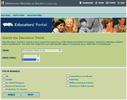 Screenshot of MHS's educator portal